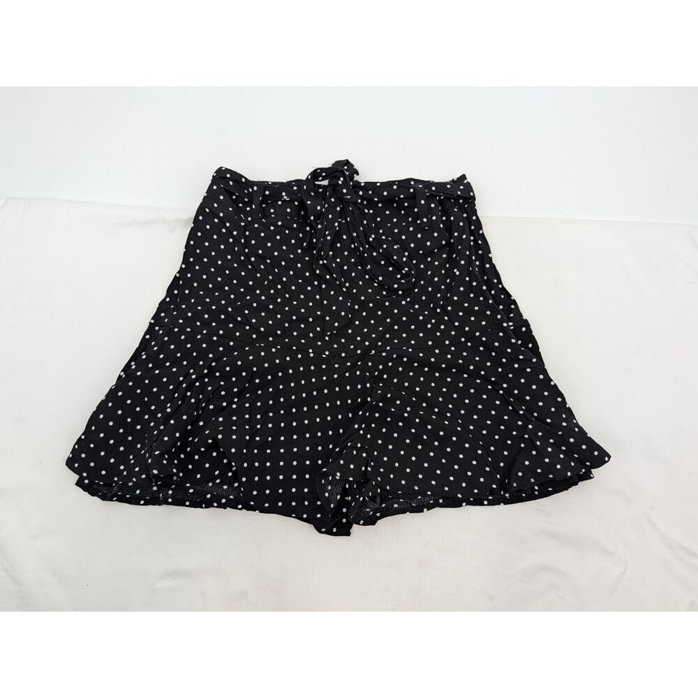 Zara Black and White Polka Dot Skort With Belt Preppy Comfy Summer Dainty Simple